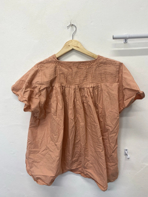 Fabulous loose fit peach cotton bobo top Uk12 classic ag006