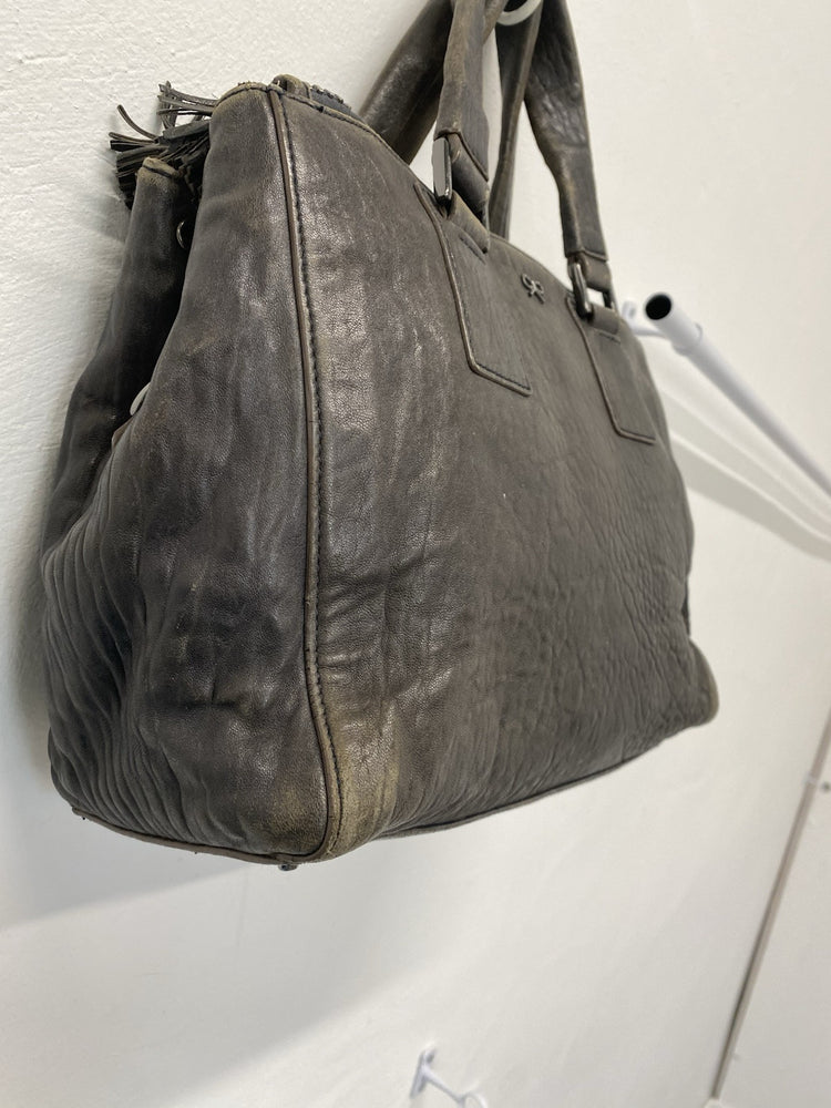 Anya Hindmarch Chocolate Brown Vintage Ebury handbag leather tassle JP001