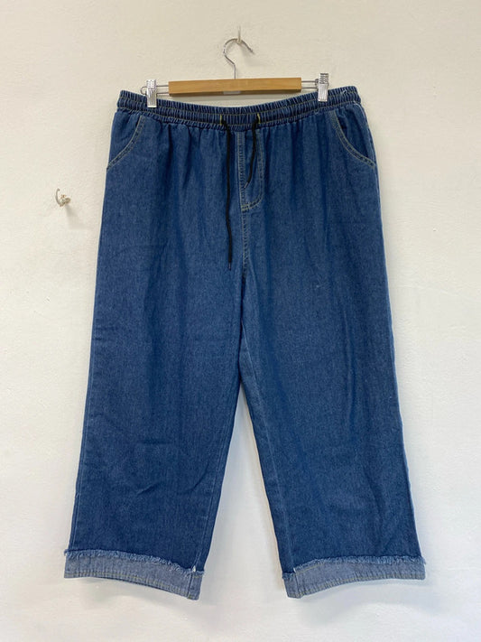 Fabulous Elasticated waist jeans with cropped legs Uk5xl NC001