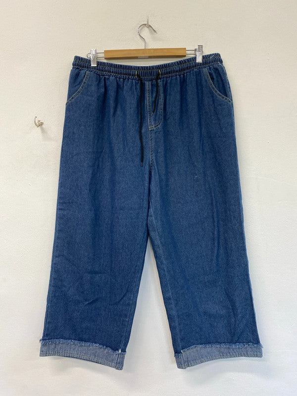 Fabulous Elasticated waist jeans with cropped legs Uk5xl NC001