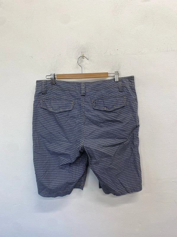 Fabulous country road navy men’s pattern chino shorts W34 AG005