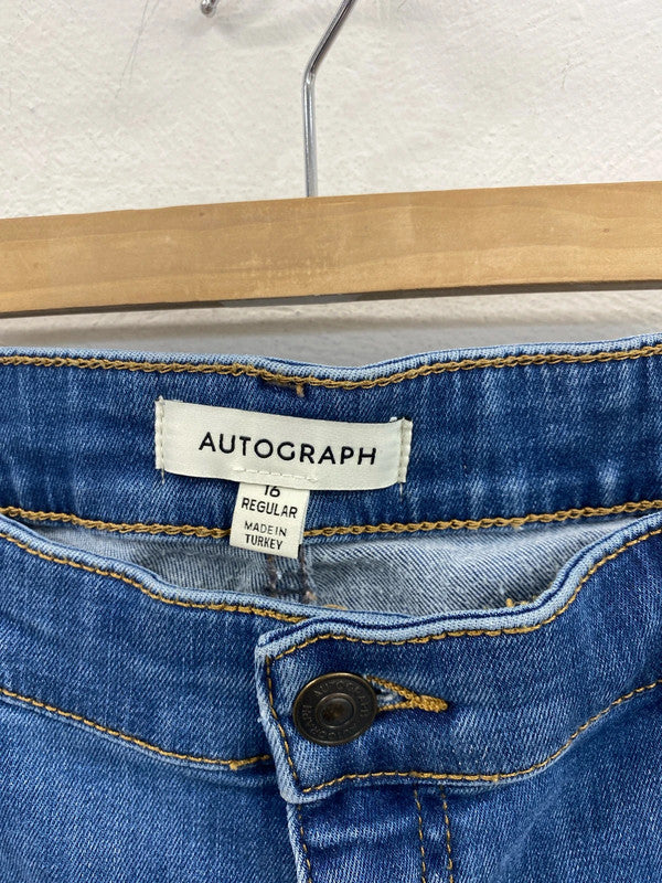 Autograph Stylish Wide Leg Jeans UK 16R MS002