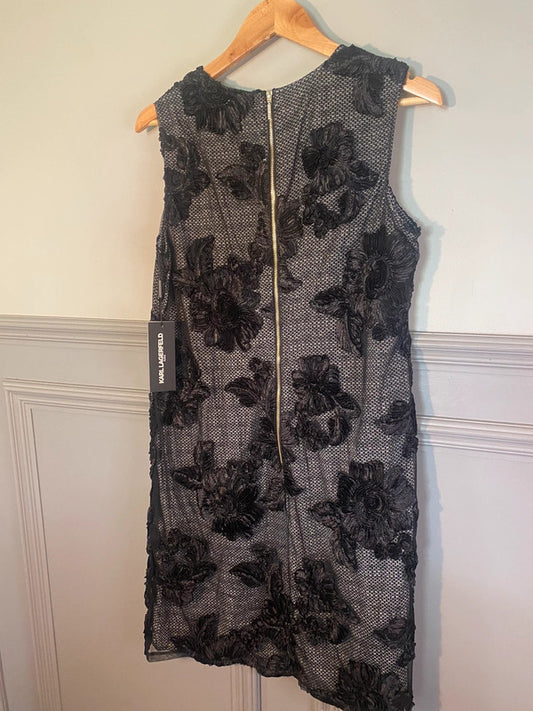 Karl Largerfield Embellished Appliqué Dress Formal Weddings Uk16 MW002