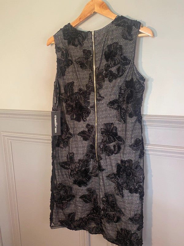 Karl Largerfield Embellished Appliqué Dress Formal Weddings Uk16 MW002