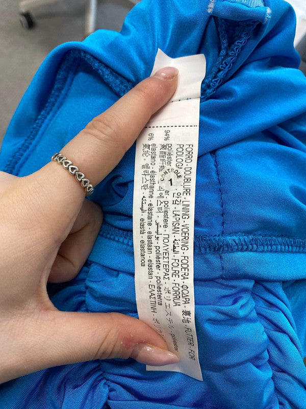 Stunning Zara nwt blue ruched mini dress UK S SD002