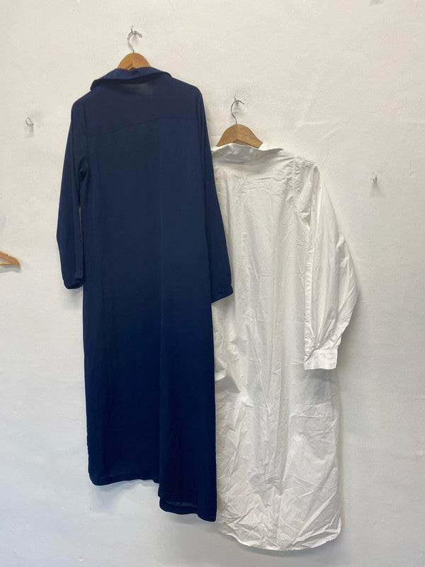 Fabulous Duo of Longline shirt dresses UkS H&M white #4 GJ001