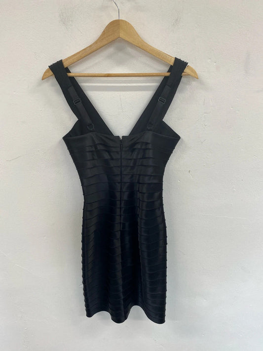 BCBGMaxazria Stylish Black Bodycon Dress Size XS SD002