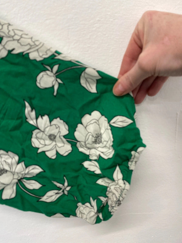 Fabulous Tropical emerald green floral curves Uk24 smock dress IM001