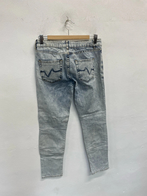 Lovely Topshop moto blue washed jeans Uk W 28 L 30 JB001