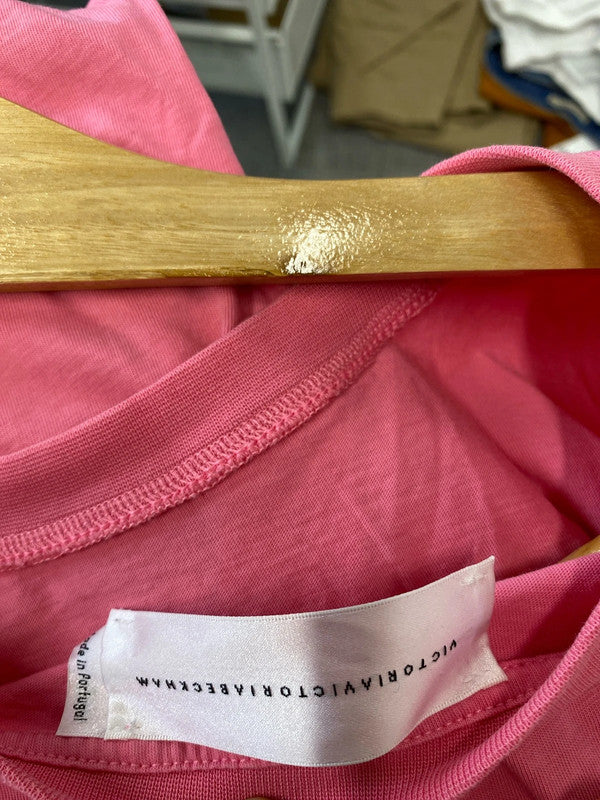 Fabulous Hot Pink Victoria Beckham oversized T shirt UkL AC002