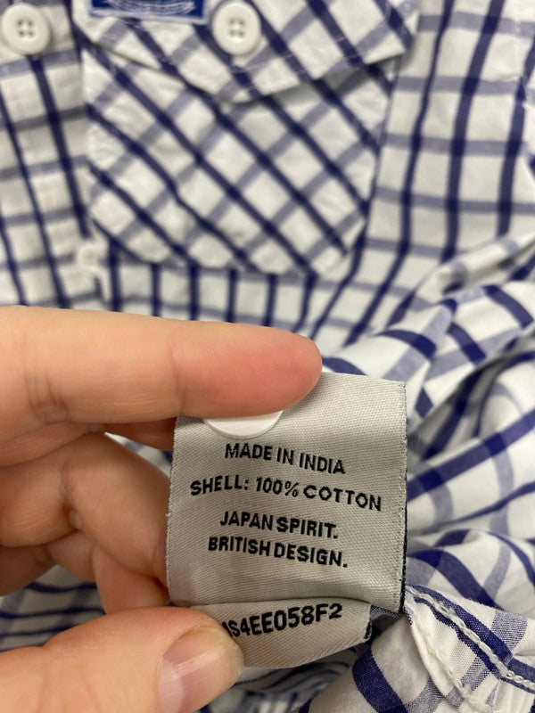 Superdry Blue & White Check Shirt Size L RA001