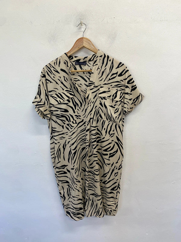 Lovely m&s beige zebra midi dress UK 10 KM005