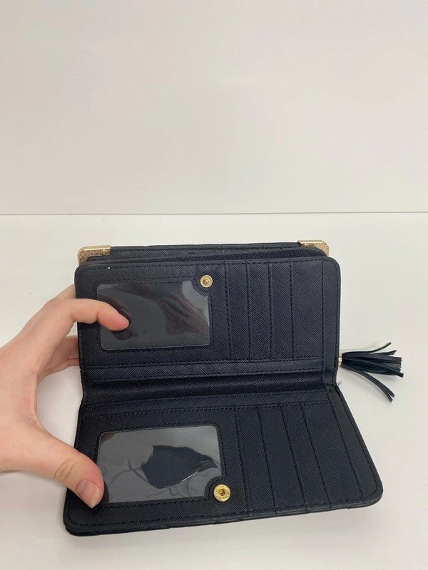 Angela Elegant Black Puff Quilt Faux Leather Purse KM005