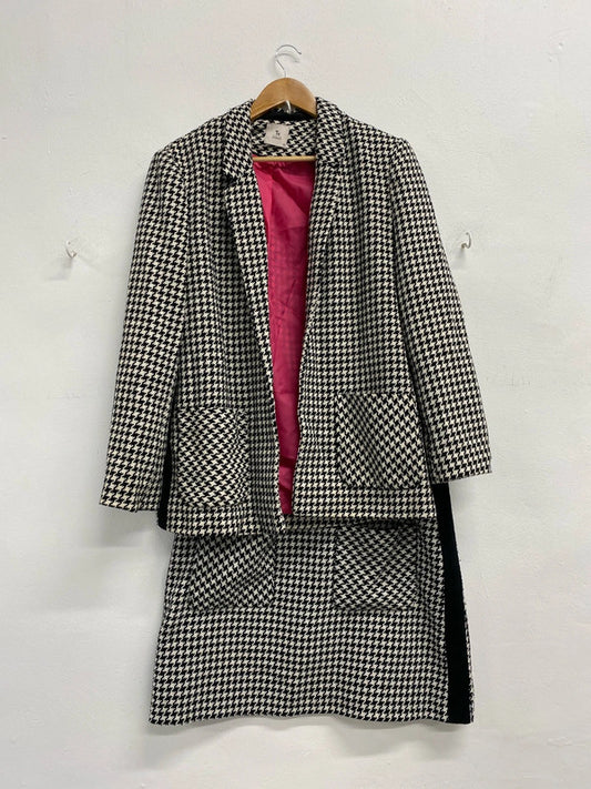 Fabulous Wool Houndstooth Co ord from TU Uk16 skirt & jacket LB001