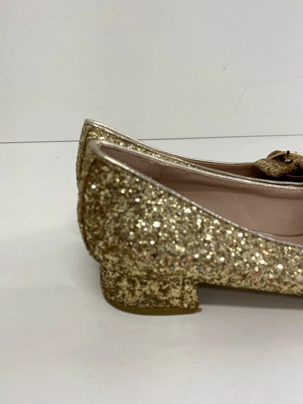 Fabulous Gold Glitter loafters by Topshop Uk7 EUR40 JH001