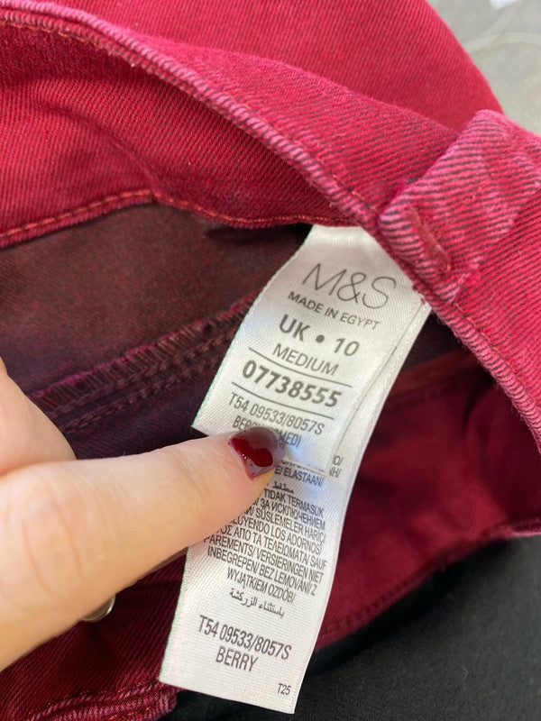 Gorgeous duo of Jeggings M&Co black burgundy UK 10 SW001
