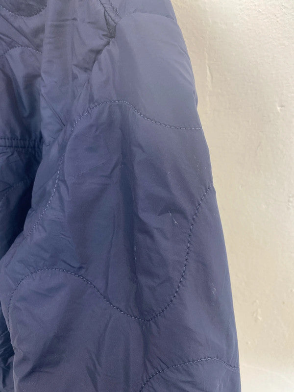 Per Una Stylish Navy Quilted Longline Puffer Jacket UK 10 JP001