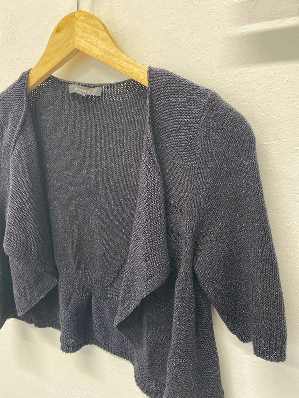 Fabulous Per Una crochet Bolero Navy purple Uk8 MM005