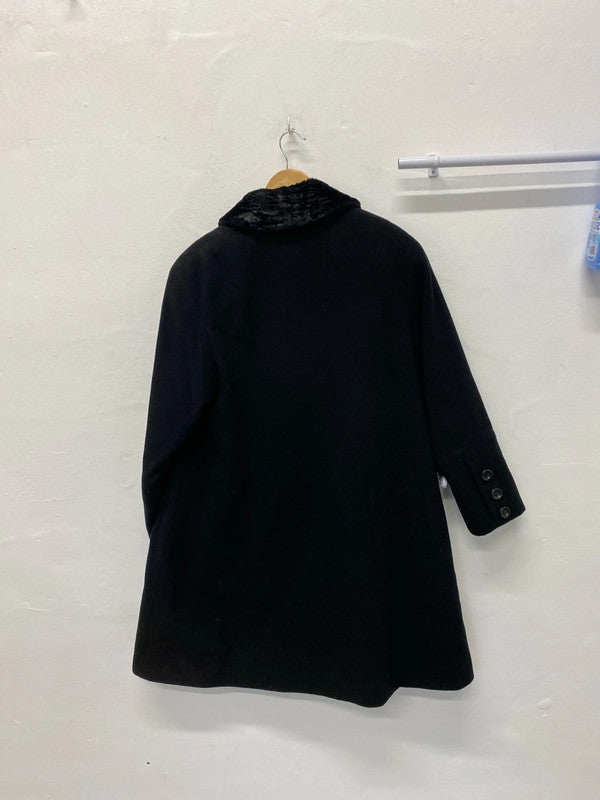 Vintage 1980’s Black swing coat House of Frazer Uk10 MM005
