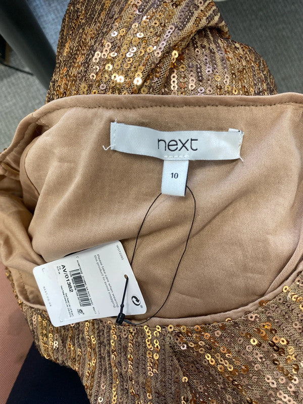 Lovely next bronze sequin tunic dress UK 10 MB001