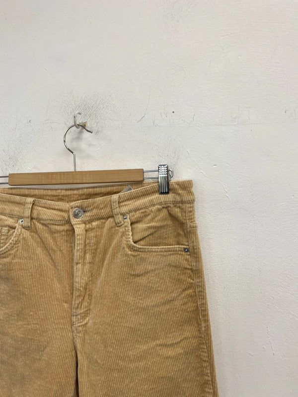 Lovely H&M sand beige cream cord trousers UK 18 KM003