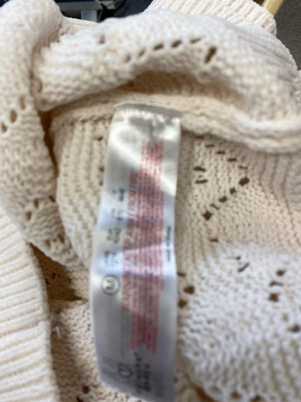 Fabulous crochet cream sleeveless Tank knit UkM 12/14 CM007