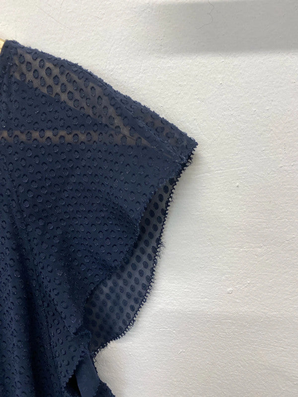 Fabulous Navy floaty romantic lightweight dress Uk10 H&M JM005