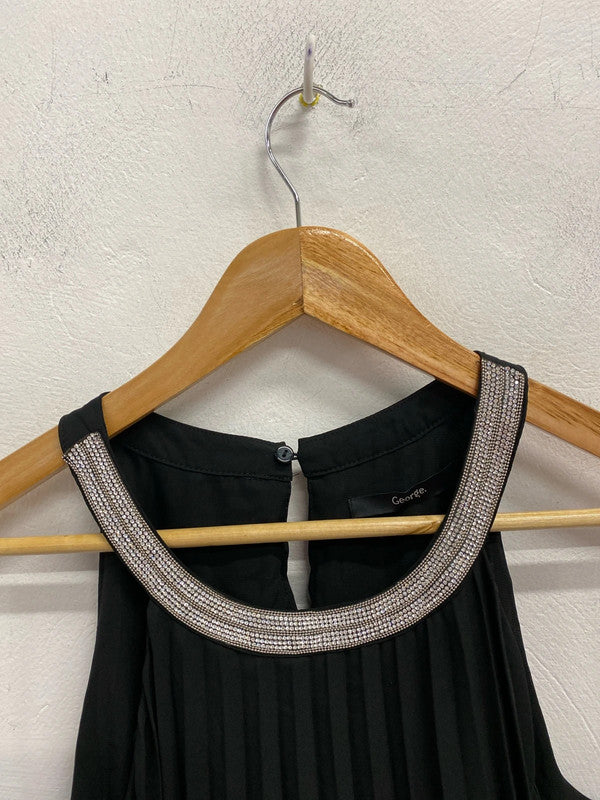 Fabulous George pleated flared party Dress Uk18 sparkly CR002