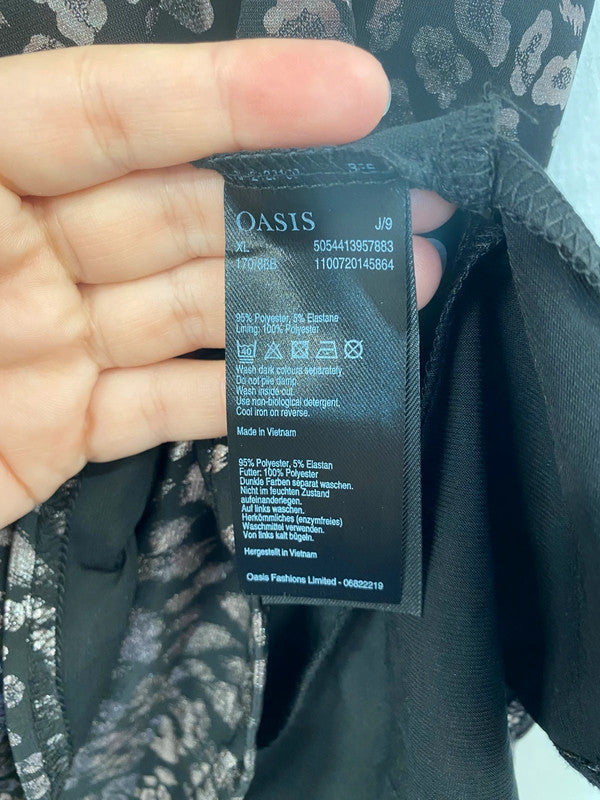 Oasis Chic Metallic Animal Print Mini Skirt Size XL MD002