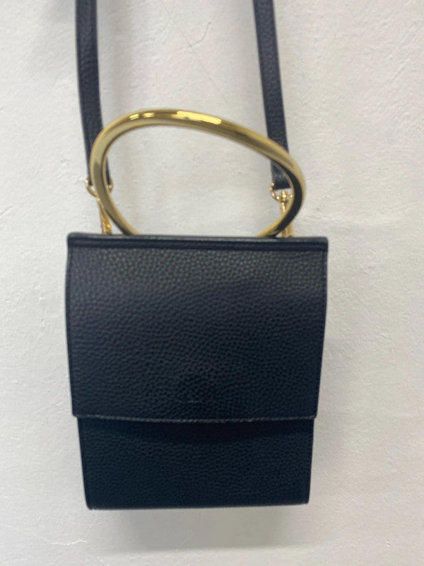 Fabulous Angela Roi black pebbled signature cross body bag RF001