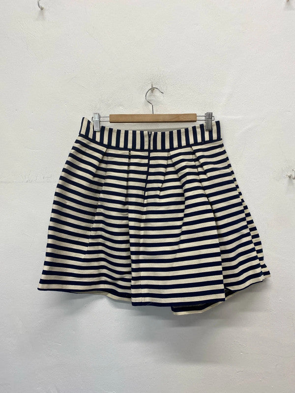 Asos Fabulous Navy & Cream Stripe Mini Skirt UK 14 KN003