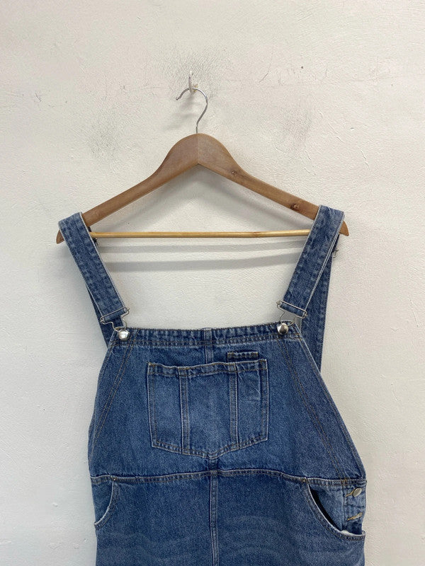Lovely H&M denim pinafore midi UK L KM003