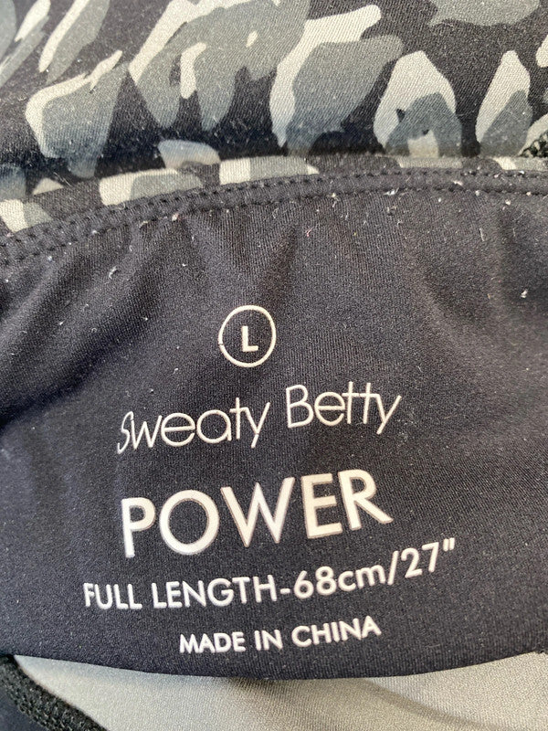 Fabulous Sweaty Betty Black & Grey camo leggings UkL LB005