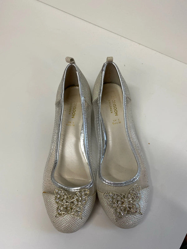 Fabulous Monsoon butterfly embellished party shoes Uk3 JS004