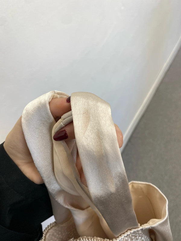 Lovely river island champagne cropped satin UK 12 LN001