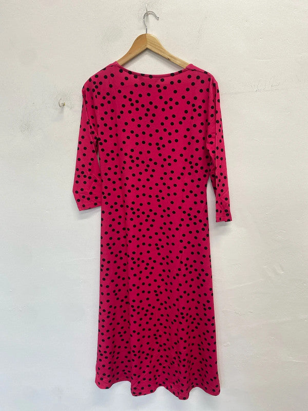 Stunning sosander pink polka ruffle midi dress nwt UK 14 LW005