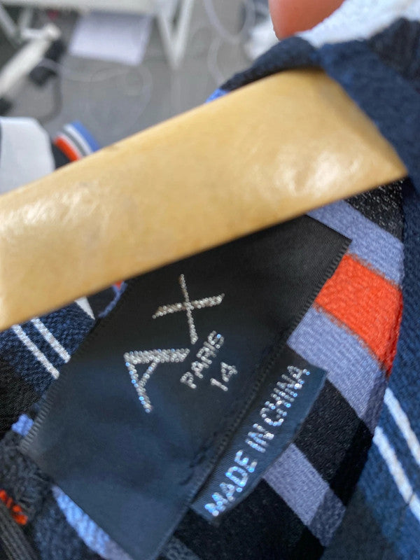 Fab A X Paris striped Playsuit sunset vibes Uk14 crepe GW001