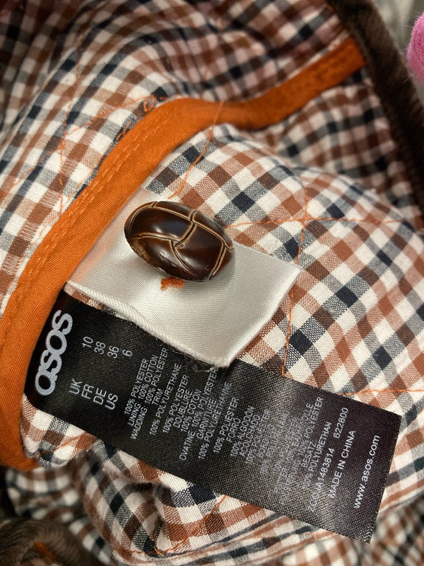 Classic Asos Burnt Orange quilted jacket Uk10 NS003