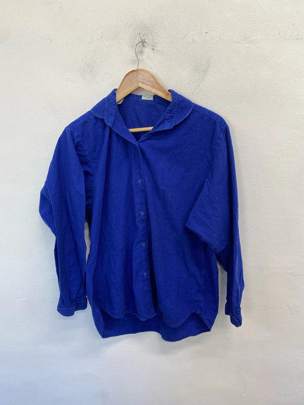 Lovely blue Benneton blue shirt vintage UK 16-18 MM005