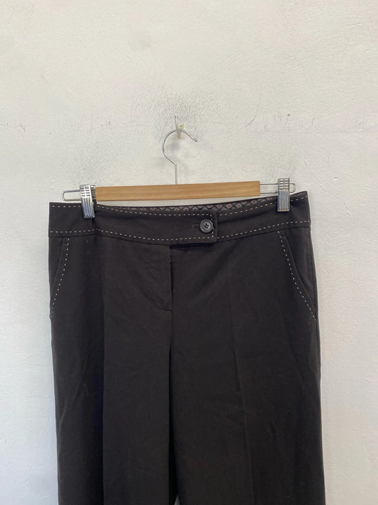 Lovely next tailored brown wide leg trousers UK 8 r AG005