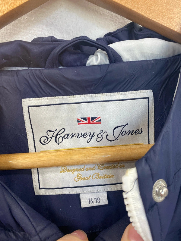 Harvey & Jones Navy Parka Jacket UK 16-18 RR002