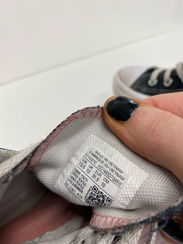 Fabulous platform converse hi tops uk13 kids black pink ZM001