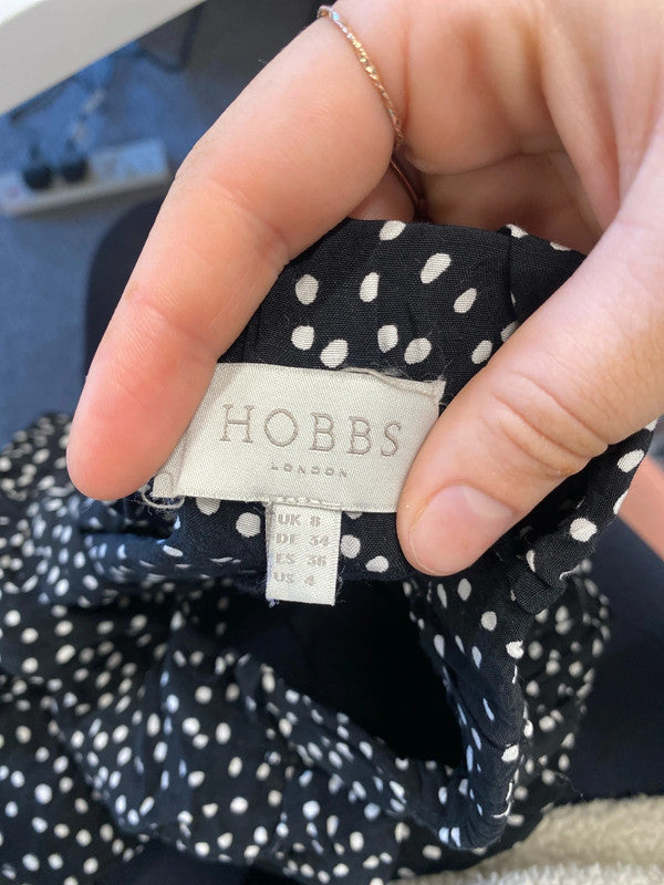 Fabulous Hobbs polka dot wide leg bottoms uk 8 KD001