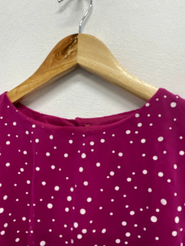 Fabulous Vintage deep pink spotty berkatex 1990’s dress Uk12 EC003
