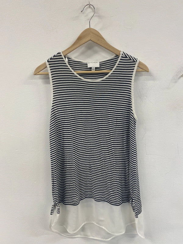 Gorgeous light Witchery striped tank S black white JM006
