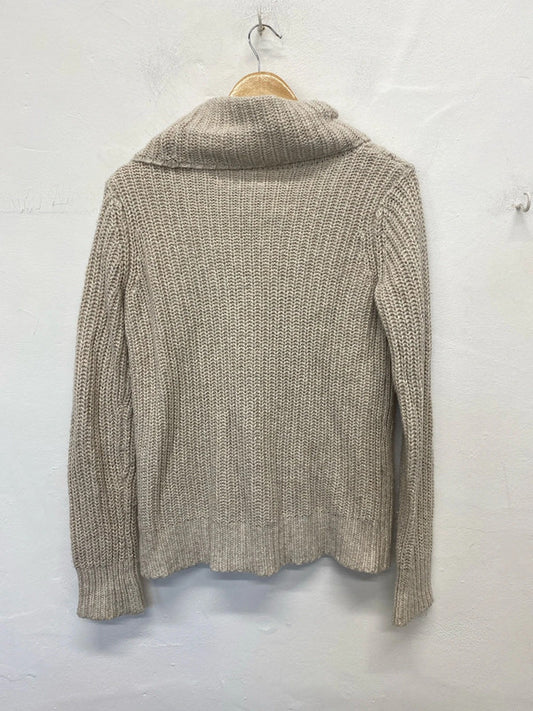 Abercrombie & Fitch Stylish Beige Chunky Knit Jumper Size M KM005