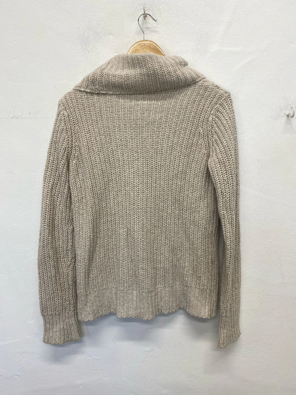 Abercrombie & Fitch Stylish Beige Chunky Knit Jumper Size M KM005