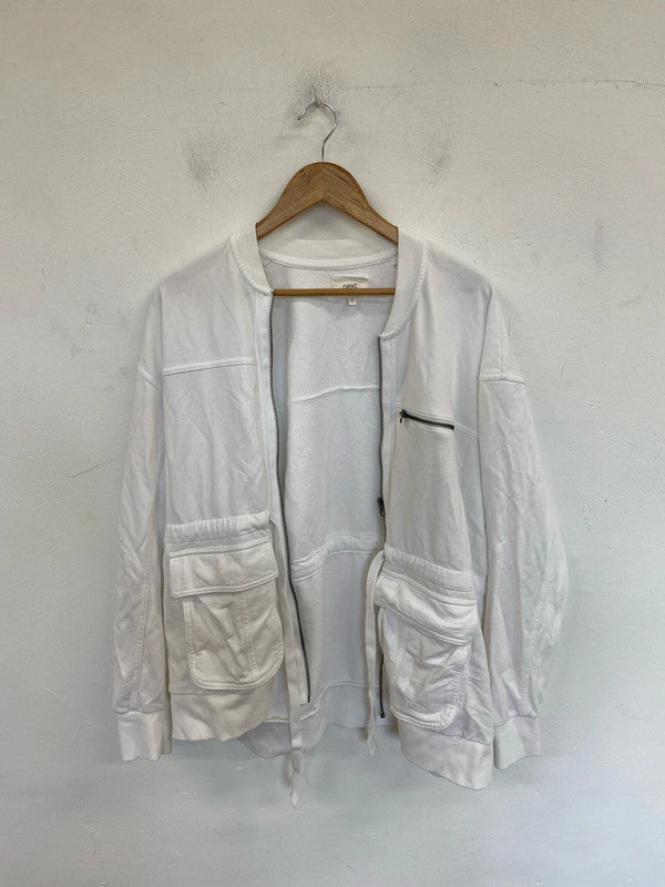 Next Stylish White Asymmetric Jacket UK 22 LK006