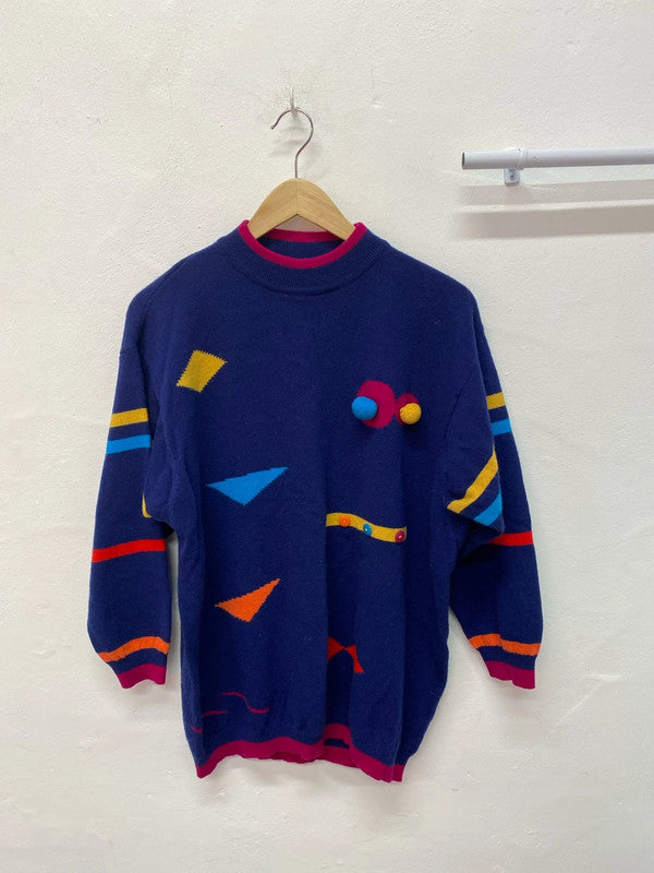 Fabulous Super soft United Colours of Benetton Vintahe 1980’s Pom Pom jumper MM005