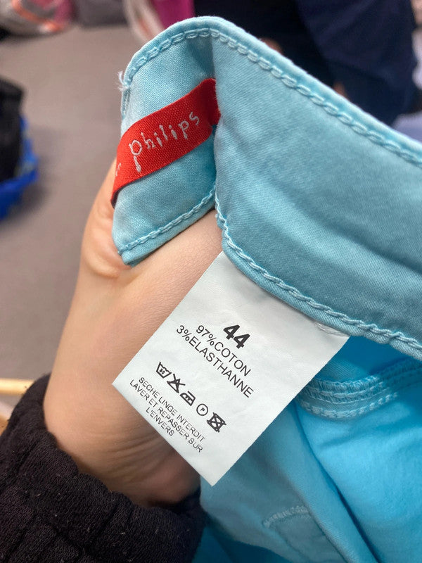 Stunning Oliver Phillips turquoise cropped jeans UK 16 LW005
